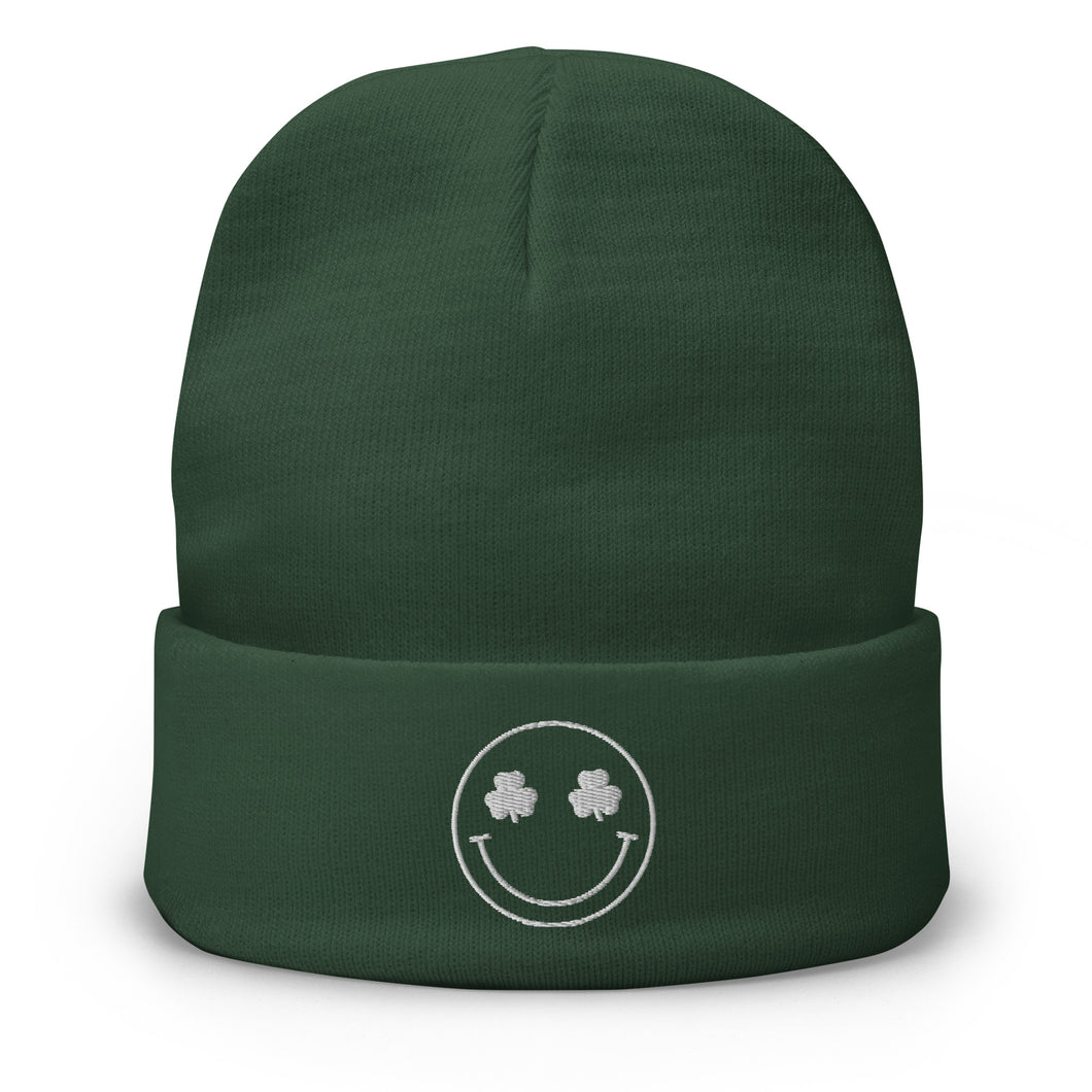 St. Patrick's Smiley Embroidered Beanie
